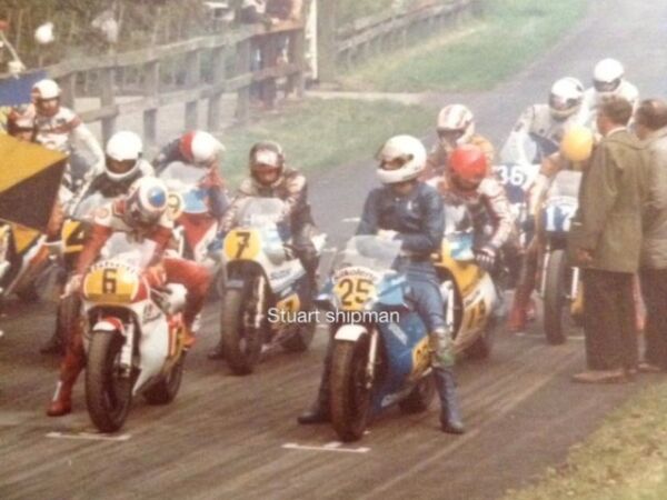 David RG500 MK9 At Scarborough Steve Parish Yamaha TZ500 J , Barry Sheene XR45 Suzuki, Rob Mac XR45 Suzuki
