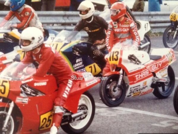 David Suzuki RG500 on the Grid Chris Guy RS500 Honda