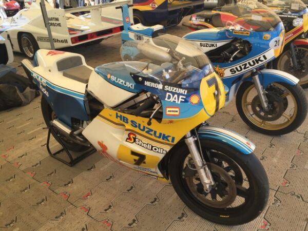 Goodwood Festival Of Speed Tribute to Barry Sheene 40 Years since he won his World Championship, XR35 Suzuki, Freddie Sheene Steve Griffith, John Moulds all riding Steve Wheatmans fantastic Machines