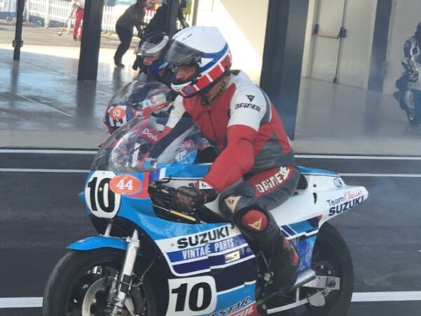 Oct 2017 Jarama Spain Suzuki RGB500 and RGV500 50th Anniversary Meeting Steve Griffith
