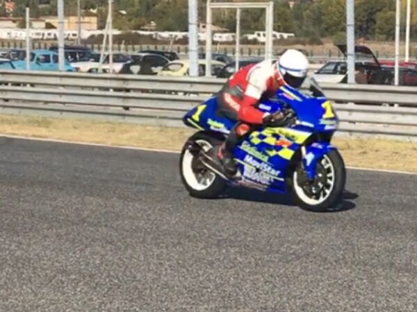 Oct 2017 Jarama Spain Suzuki RGB500 and RGV500 50th Anniversary Meeting Steve Griffith