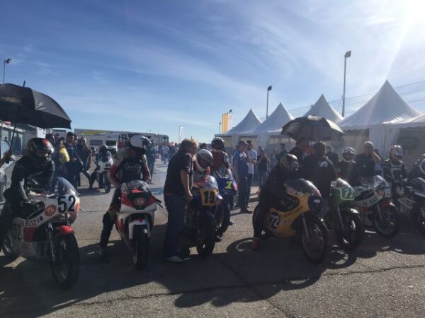 Oct 2017 Jarama Spain Suzuki RGB500 and RGV500 50th Anniversary Meeting Honda RS500