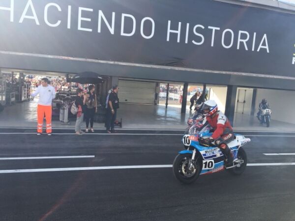 2017 Jarama Classic event 50th Year Steve Griffith with Steve Wheatman Classic Team Suzuki