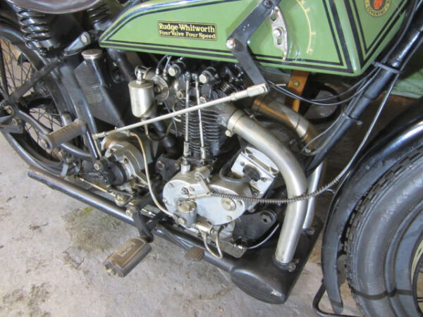 1925 Rudge 350cc 4 valve with the famous Canoe sidecar