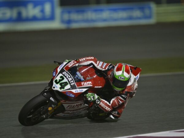 Chaz Davies and Davide Giuliano Ducati World Superbike Qatar WSB 2014