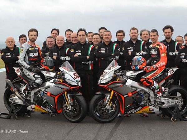World Superbike Champion 2014 Sylvain Guitoli and Marco Melandri Aprilia RSV4
