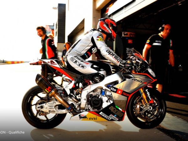 World Superbike Champion 2014 Sylvain Guitoli and Marco Melandri Aprilia RSV4