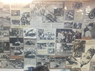 Peter Murray with The Bob Macintyre tribute wall and Bobs Daughter and Grandaughter August 2017 (photo 2 of 2)